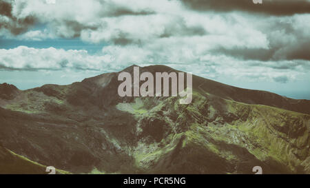 Snowdon Massif from the Summit of Y Garn in the Snowdonia National Park Stock Photo
