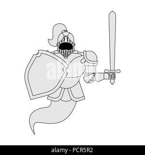 Knight Ghost isolated. Metal armor warrior. Iron armor.  Vector illustration Stock Vector