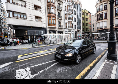 Streets in the old town of Gijon, Spain Stock Photo