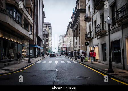 Streets in the old town of Gijon, Spain Stock Photo