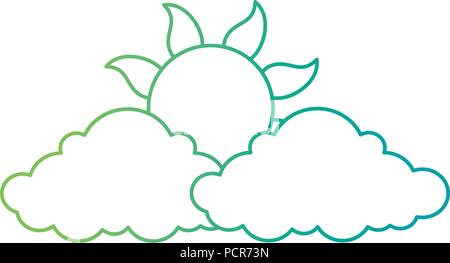 summer sun with clouds Stock Vector