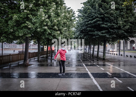 Streets in the old town of Gijon, Spain Stock Photo