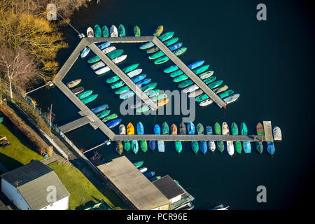 Jetty, Sechs-Seen-Platte Wedau, Duisburg, Ruhr area, North Rhine-Westphalia, Germany Stock Photo