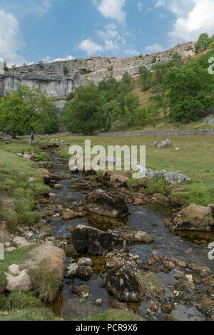 View of the countryside around Malham Cove in the Yorkshire Dales National Park Stock Photo