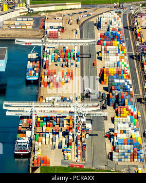 Container port Duisport, Haeger and Schmidt, Port of Duisburg, inland port, logistics, gantry cranes, container crane, Duisport, Duisburg, Ruhr area, North Rhine-Westphalia, Germany
