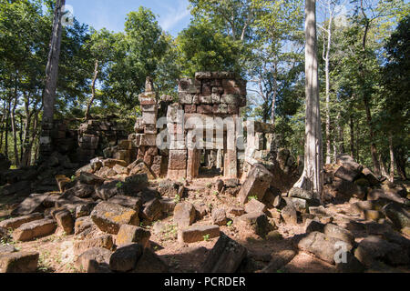 the Khmer Temples of Koh Ker east of the Town of Srayong west of the city Preah Vihear in Northwaest Cambodia.  Cambodia, Sra Em, November, 2017, Stock Photo