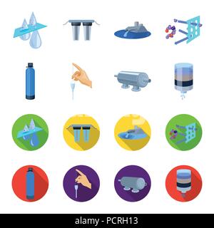 Purification, water, filter, filtration .Water filtration system set collection icons in cartoon,flat style vector symbol stock illustration . Stock Vector