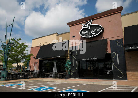 A logo sign outside of a Bar Louie restaurant location in Westminster, Colorado, on July 23, 2018. Stock Photo