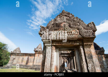 the Khmer Temples of Prsat Preah Vihear north of the town Sra Em in the province of Preah Vihear in Northwest Cambodia.  Cambodia, Sra Em, November, 2 Stock Photo