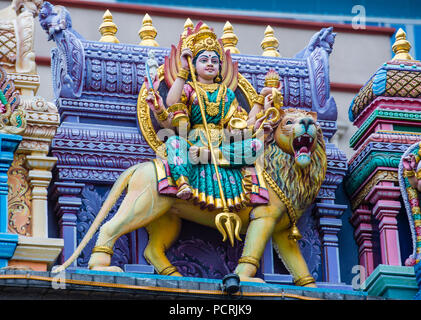 Statues in Sri Veeramakaliamman temple in Little India, Singapore Stock Photo