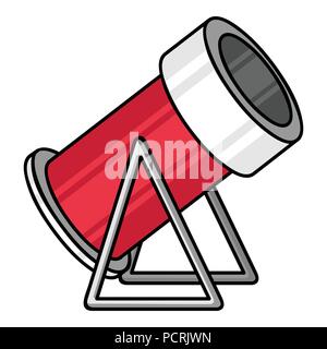 Snow cannon icon in cartoon style isolated on white background. Ski resort symbol stock vector illustration. Stock Vector