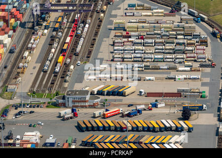 Duisburg Port, inland port, container port, Duisport, aerial view of Duisburg, Duisburg harbour Stock Photo