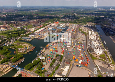 Duisport Ruhrort Harbour, inland port, Duisburg, Duisburg North, Ruhr area Stock Photo