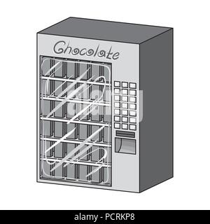 A terminal with different kinds of chocolate. Terminals single icon in monochrome style isometric vector symbol stock illustration . Stock Vector