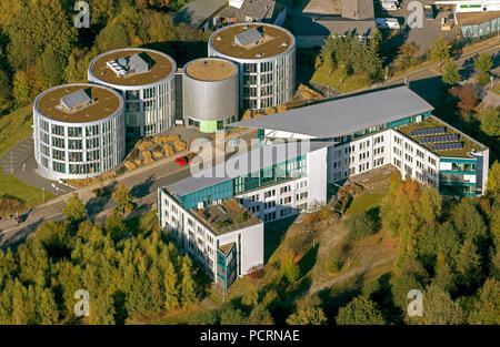 Aerial view, Faculty of Dentistry - Life Science Research Center FEZ II, Institute of Environmental Technology and Management at the University of Witten Herdecke GmbH, University Dental Clinic Witten Herdecke, FEZ, Witten, Ruhr area, North Rhine-Westphalia, Germany, Europe Stock Photo