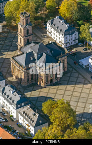 Aerial view, Baroque Ludwigskirche, Ludwigsplatz, Saarbrücken, Saarland, Saarland, Germany, Europe Stock Photo