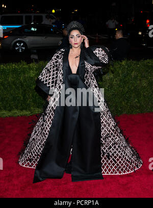 NEW YORK, NY - MAY 04: Lady Gaga attends the 'China: Through The Looking Glass' Costume Institute Benefit Gala at the Metropolitan Museum of Art on May 4, 2015 in New York City.    People:  Lady Gaga Stock Photo