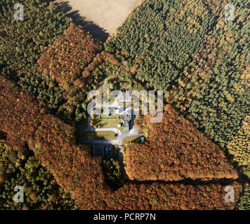 Aerial view, DSK German coal, Hohe Mark, planned forensic location in the forest, Haltern, Ruhr area, North Rhine-Westphalia, Germany, Europe Stock Photo