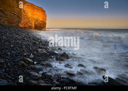 Nash Point sunset, South Wales (1) Stock Photo