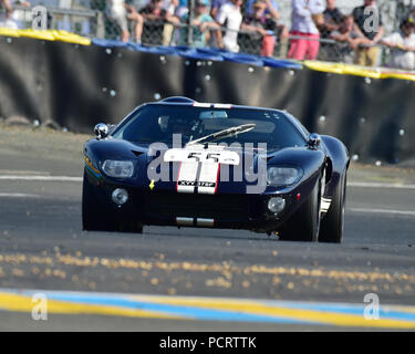 Patrick Hautot,  Jean Florent, Ford GT40 MkII, Plateau 5, Grid 5, 1966 - 1971, Le Mans Classic 2018, July 2018, Le Mans, France, circuit racing, Class Stock Photo