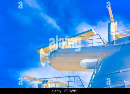 Ships Satellite Equipment Stock Photo