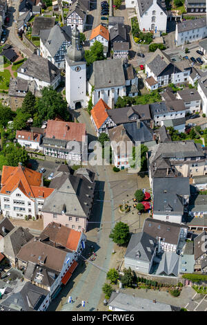 stone path to the Old Market, old town of Arnsberg, aerial view of Arnsberg Stock Photo