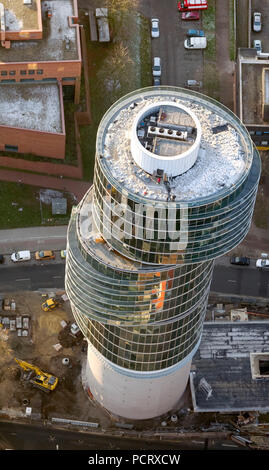 Aerial view, Exzenterhaus, office building, former bunker, Bochum, Ruhr area, North Rhine-Westphalia, Germany, Europe Stock Photo