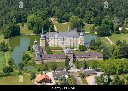 Lembeck Castle, moated castle Lembeck, 1674-1692 built by Dietrich Conrad Adolf von Westerholt-Lembeck, Lembeck, aerial view of Dorsten Stock Photo