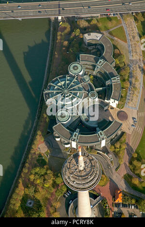 Aerial photo, state parliament, Rhine River, Carlstadt, TV tower, Dusseldorf, Rhineland, North Rhine-Westphalia, Germany, Europe Stock Photo