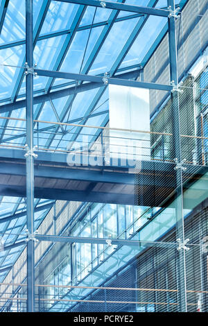 Detail of modern glass building, toned image Stock Photo