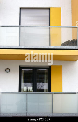 The new and modern balconies of an apartment and apartment house Stock Photo