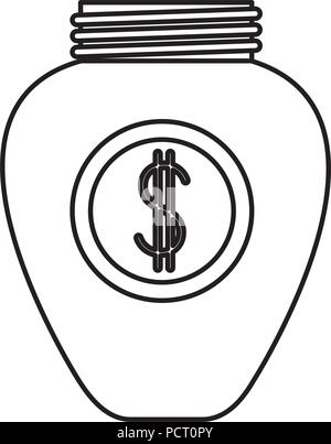 Saving money jar line icon concept. Saving money jar flat vector symbol ...