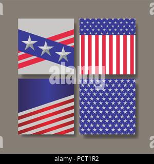 united states of america flags Stock Vector