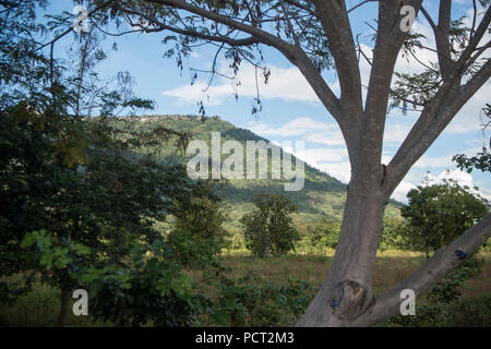 the Landscape near the Khmer Temples of Prsat Preah Vihear north of the town Sra Em in the province of Preah Vihear in Northwest Cambodia.  Cambodia,  Stock Photo