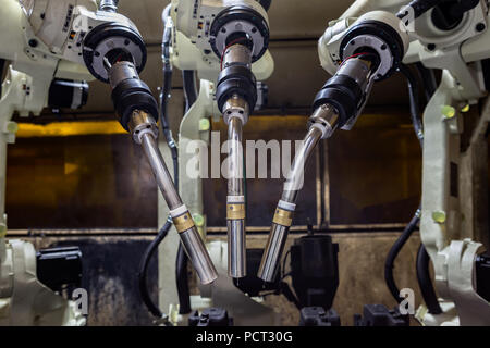 Team robots are in teaching mode Stock Photo