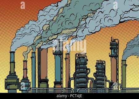 chemical pipe factory smoke Stock Vector