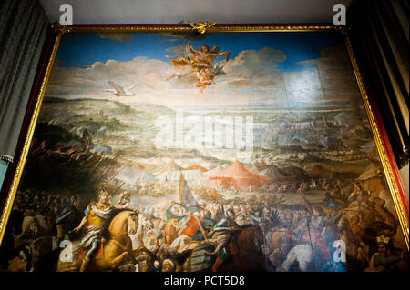 Zbarazh, Ukraine - July 24, 2018: Huge war painting in the museum or art gallery. Stock Photo