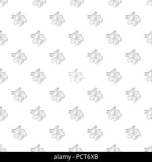 Hydraulic crane icon, outline style Stock Vector