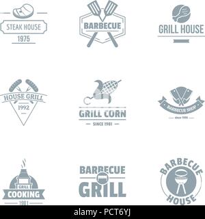 Brazier logo set, simple style Stock Vector