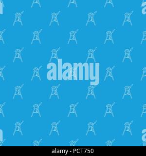 Tripod for camera pattern vector seamless blue Stock Vector