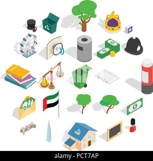 Financial capital icons set, isometric style Stock Vector