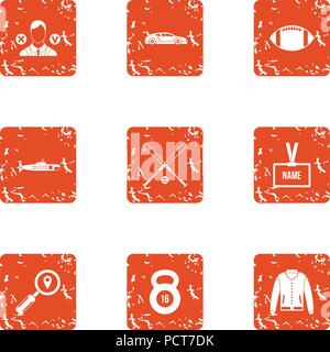 Undergo icons set, grunge style Stock Vector