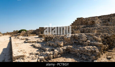 Entrance to remains of Paphos Odeon amphitheatre in archaeological park, Cyprus Stock Photo