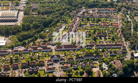 Aerial photo, Schwerte-Ost railway housing estate, multi-family houses, Schwerte, Ruhr area, North Rhine-Westphalia, Germany, Europe