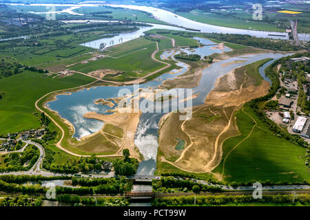 Reconstruction of the Lippe mouth by Lippeverband public water board, Wesel, Rhine, Ruhr area, North Rhine-Westphalia, Germany Stock Photo