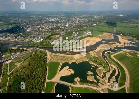 Reconstruction of the Lippe mouth by Lippeverband public water board, Wesel, Rhine, Ruhr area, North Rhine-Westphalia, Germany Stock Photo