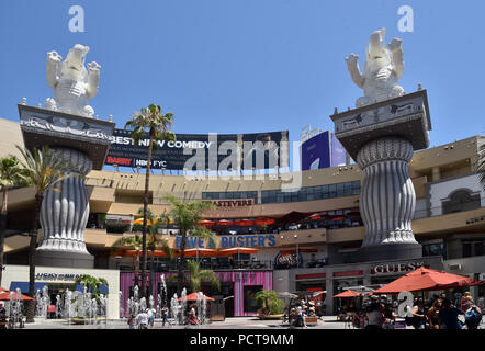 The Hollywood Highland Center in Hollywood.  The courtyard is replica of the Babylon set from the 1916 DW Griffith movie, Intolerance. Stock Photo