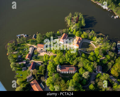 Church of the Knights of Saint John on the castle island of Mirow, Mecklenburg Lake Plateau, Mecklenburg-Western Pomerania, Germany Stock Photo