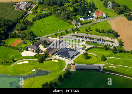 Aerial photo, golf course, golf club near Kamp Abbey, Kamp-Lintfort, Lower Rhine, North Rhine-Westphalia, Germany Stock Photo