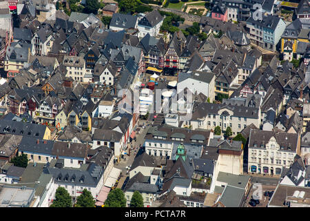 Aerial photo, view of the old town of Limburg with half-timbered houses, half-timbered house, Limburg an der Lahn, district town of Limburg-Weilburg (district), Hesse, Germany Stock Photo
